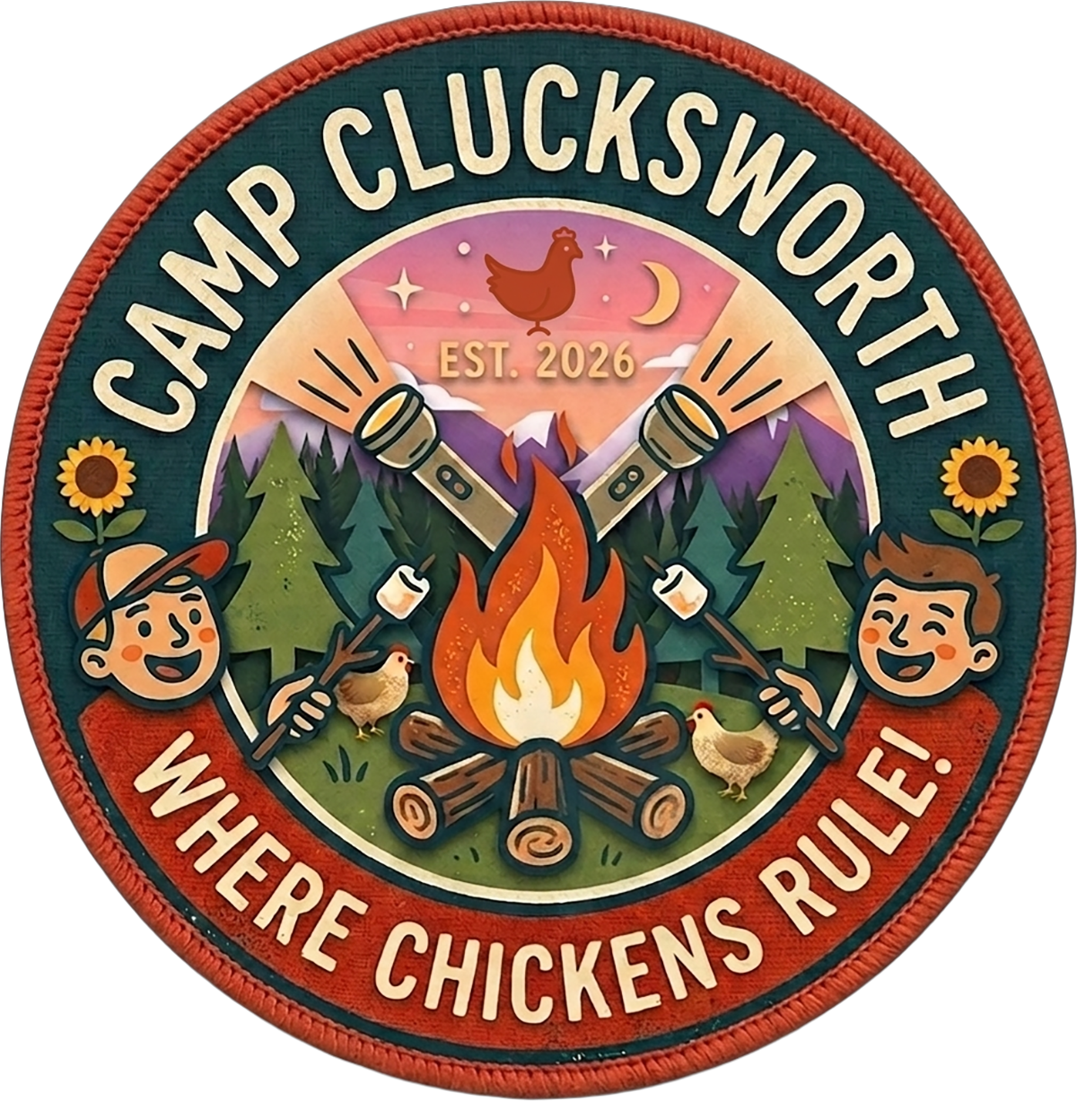 Camp Clucksworth logo